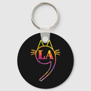 Comma La Kamala Cat Tie Dye Retro Harris 2024 Wome Keychain