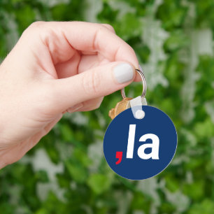 Comma La kamala funny pronunciation red white blue Keychain