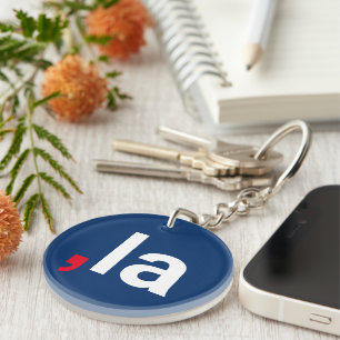 Comma La kamala funny pronunciation red white blue Keychain