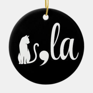 Comma La Kamala Harris - cat mom for Kamala  Ceramic Ornament