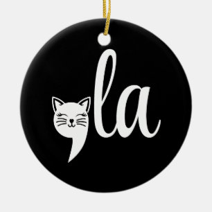 Comma La Kamala Harris - cat mom for Kamala  Ceramic Ornament