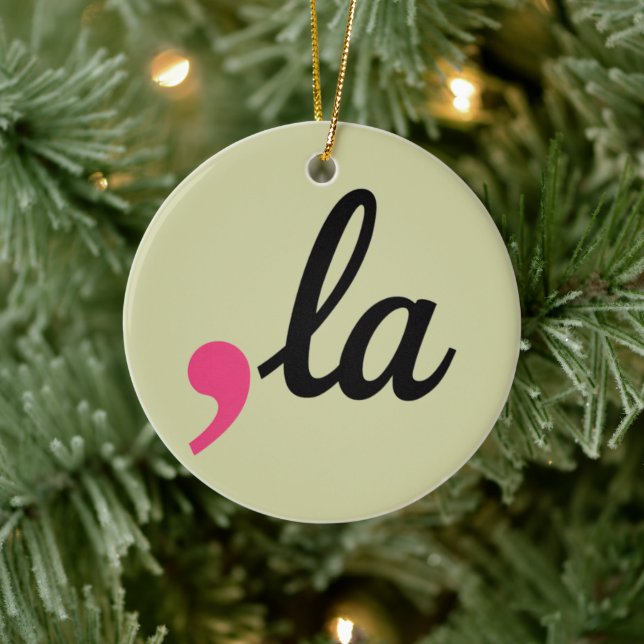 Comma La Kamala Harris President 2024 Stop Project Ceramic Ornament (Tree)