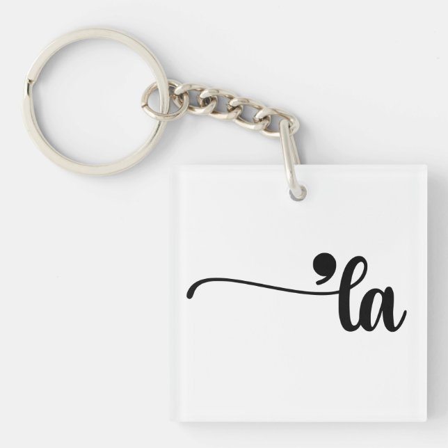 Comma La Kamala Harris Punctuation La Election Keychain (Front)