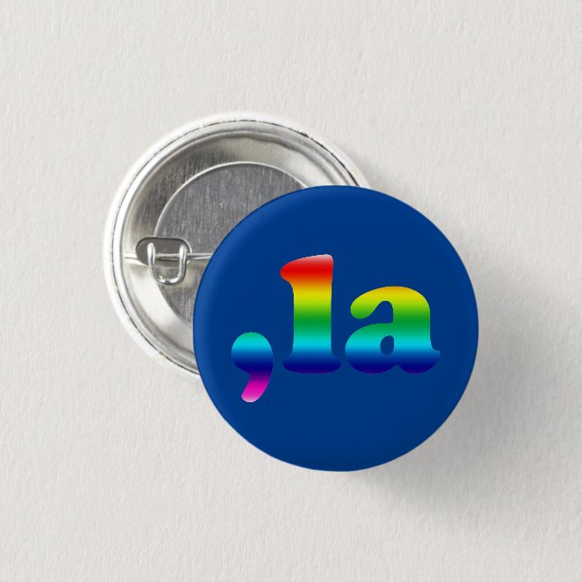 Comma La kamala pronunciation rainbow pride blue 1 Inch Round Button (Front & Back)
