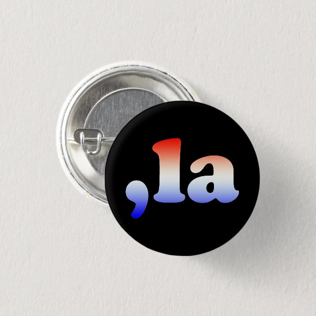 Comma La kamala red white blue typography black 1 Inch Round Button (Front & Back)