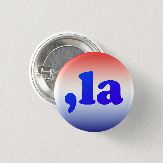 Comma La kamala typography red white blue gradient 1 Inch Round Button (Front & Back)