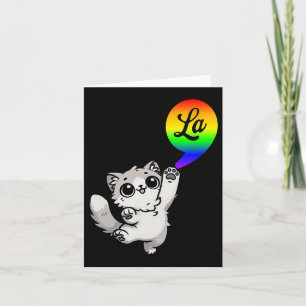 Comma-la With Cute Cat Kamala Rainbow Design  Card