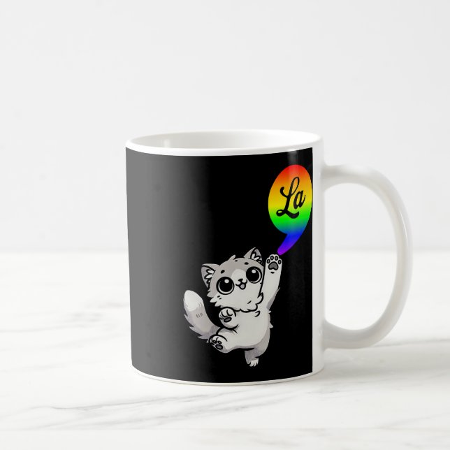 Comma-la With Cute Cat Kamala Rainbow Design  Coffee Mug (Right)