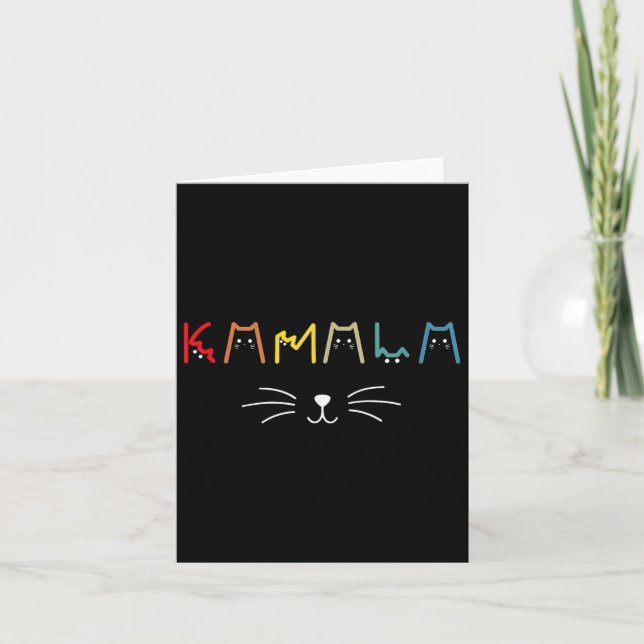 Commala Cat Lettering Positive Funny Cat Letters  Card (Front)