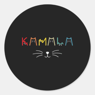 Commala Cat Lettering Positive Funny Cat Letters  Classic Round Sticker