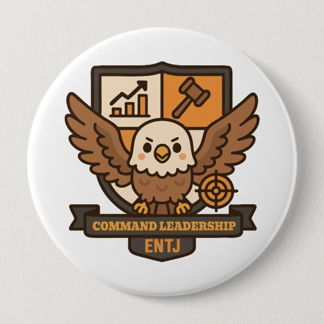 Command Eagle – Focused Leadership 4 Inch Round Button (Front)