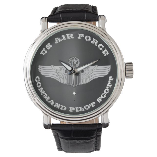 Command Pilot Wings Personalized Gift Watch (Front)