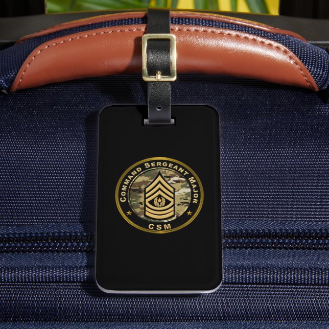 Command Sergeant Major CSM Luggage Tag (Front Insitu 2)