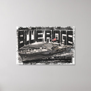 Command ship Blue Ridge Stretched Canvas Print