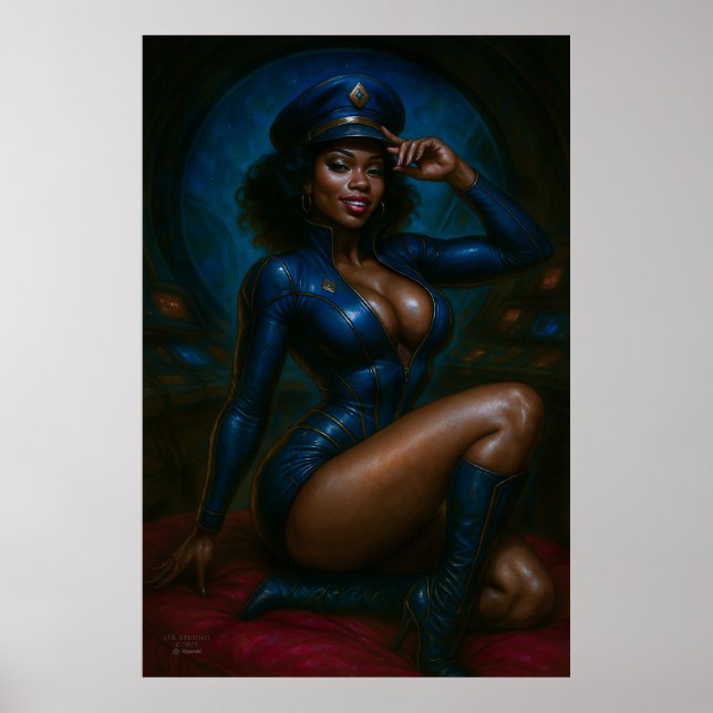 Commandant Gail Kween Affiche | Pinup Sci-Fi Sulta (Devant)