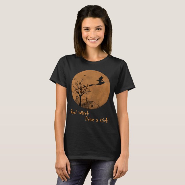 Commande de sorcière de T-shirt de Halloween de (Devant entier)