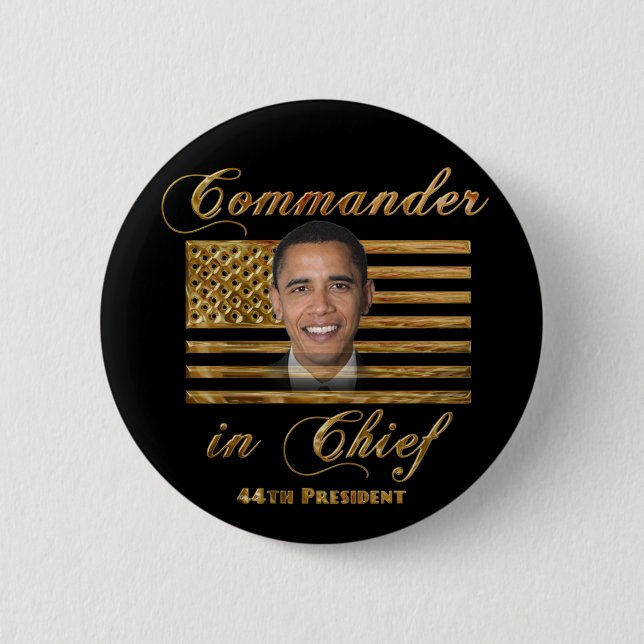 Commander in Chief, Barack Obama 2 Inch Round Button (Front)