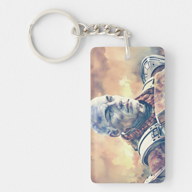 Commander in Watercolor Keychain (Front)