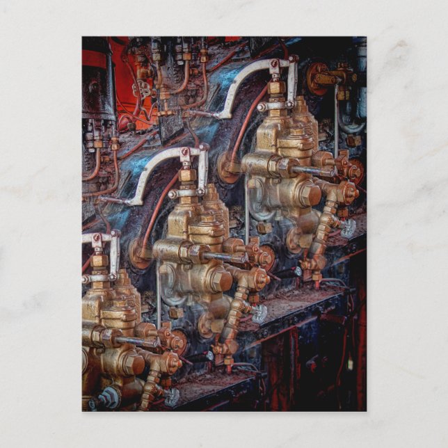 Commandes d'une carte postale de moteur de locomot (Devant)