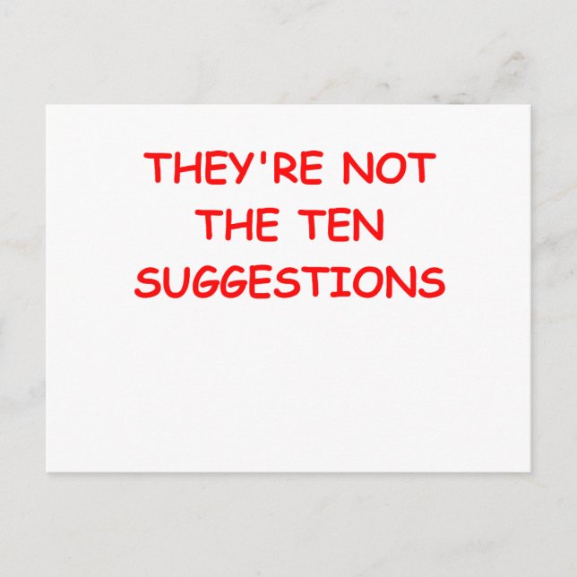 COMMANDMENTS POSTCARD (Front)