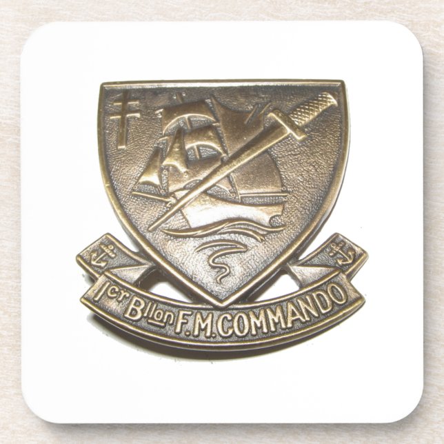 Commando Kieffer - Insigne 1er BFMC Coaster (Front)