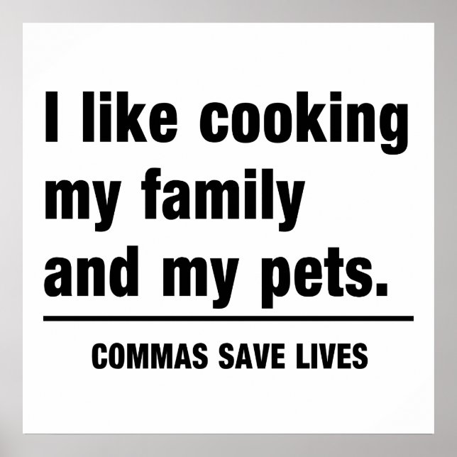 Commas Save Lives Poster (Front)