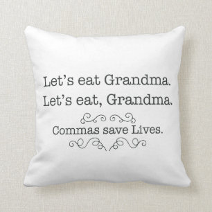 Commas Save Lives Throw Pillow