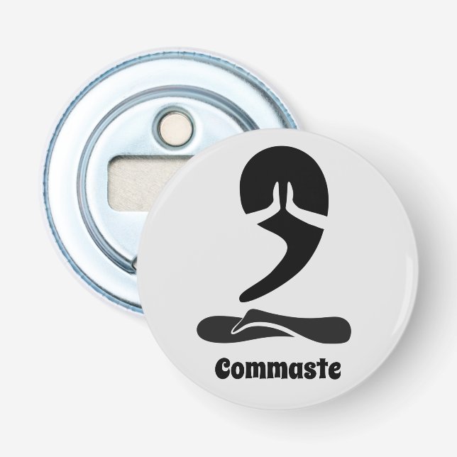 Commaste Button Bottle Opener (Front)