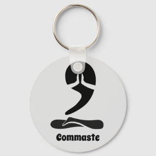 Commaste  Button Keychain