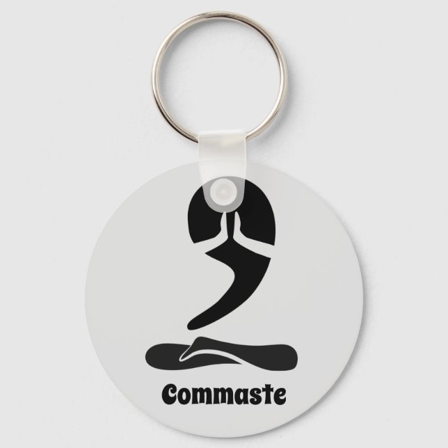 Commaste  Button Keychain (Front)