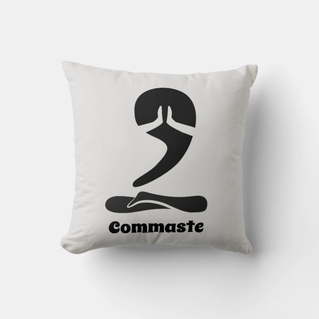 Commaste Throw Pillow (Front)