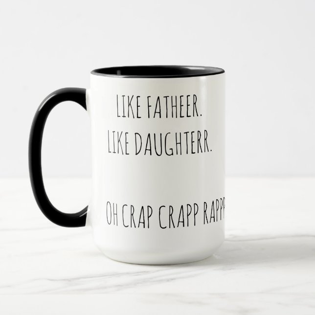 Comme Père Comme Fille Drôle Cite Drôle Mug Café (Gauche)
