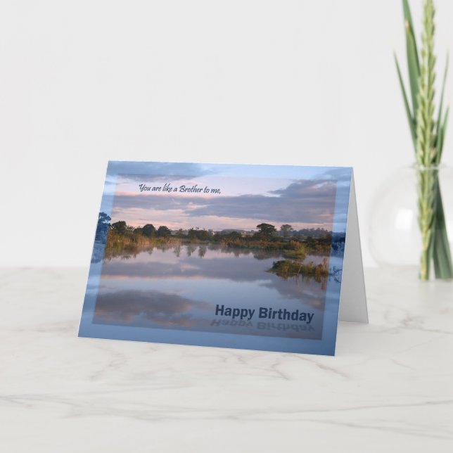 Comme un frère, Lac à l'aube Carte d'anniversaire (Devant)