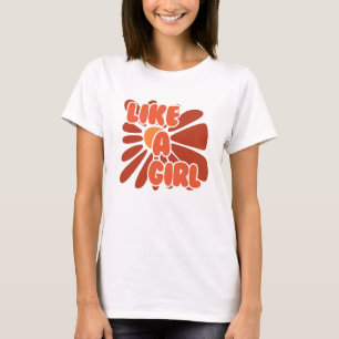 Comme une fille - Floral rétro - T-shirt