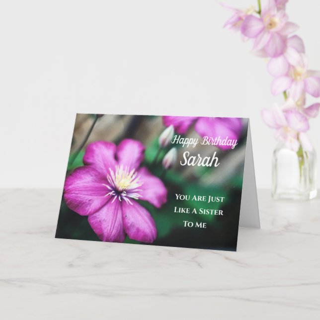 Comme Une Soeur Anniversaire Purple Clematis Carte (Orchidée)