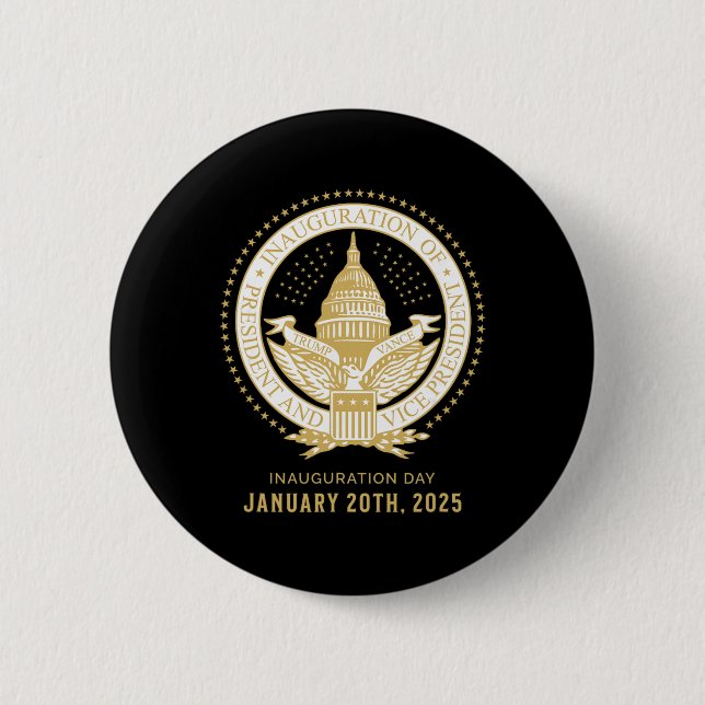 Commemorate 60th Presidential Inauguration Preside 2 Inch Round Button (Front)