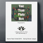 Commemorate Your Sponsors With A - Plaque<br><div class="desc">Classy and commemorative plaque is perfect for saying thanks to sponsors, volunteers and players by simply changing the text and adding your own photo to hand out at awards ceremonies, end of season banquets, team parties and after your season is finished.</div>
