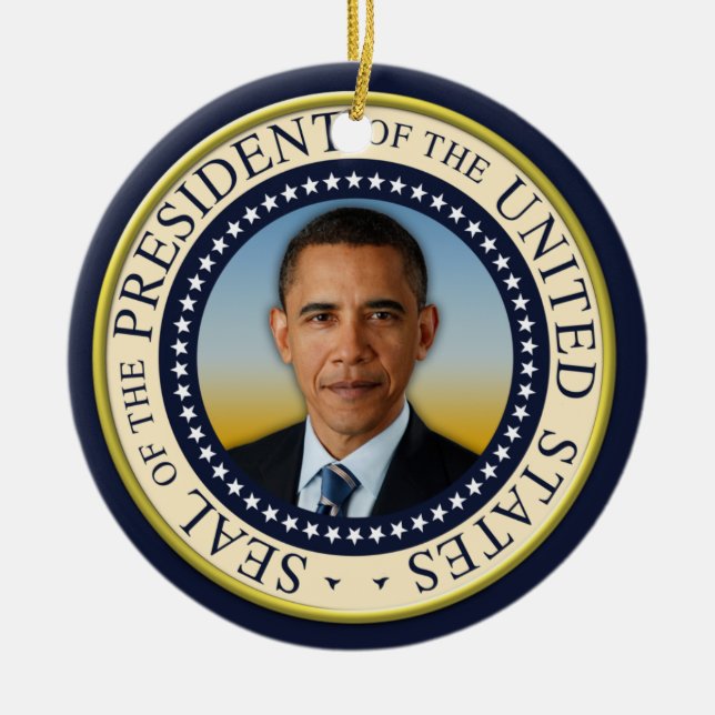Commemorative 45th President Barack Obama Ceramic Ornament (Front)