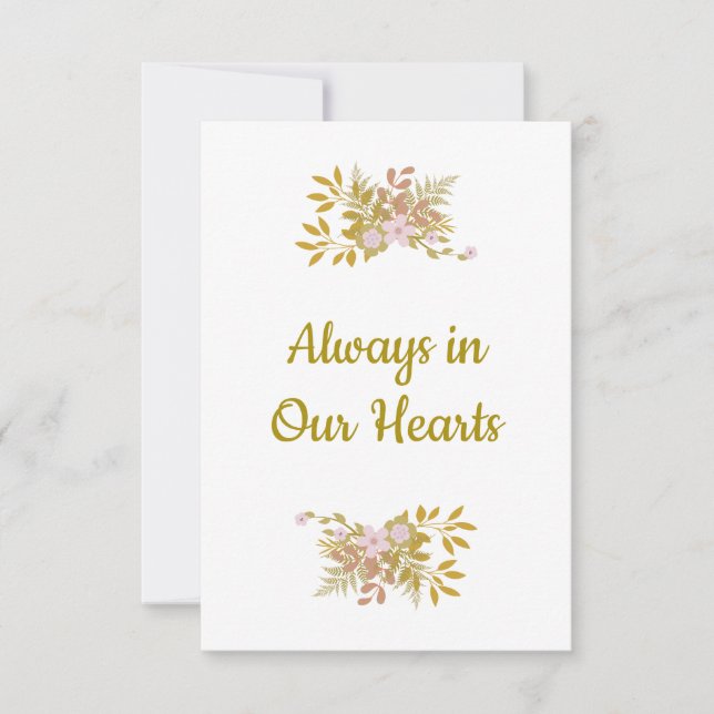 Commemorative Dear Ones Floral in Pink & Gold Card (Front)