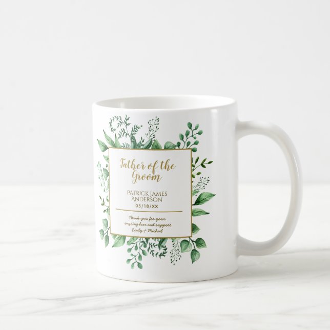 Commemorative Father of the Groom Groomsman Custom Coffee Mug (Right)