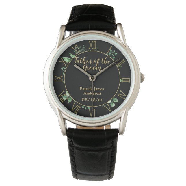 Commemorative Father of the Groom Groomsman Custom Watch (Front)