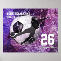 Commemorative girls' soccer team name purple