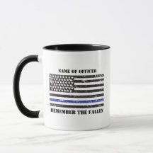 Commemorative, Personalized Thin Blue Line Police