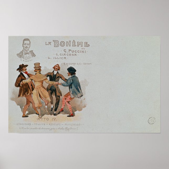 Commemorative Postcard of the opera 'La Poster (Front)