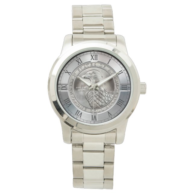  Commemorative Silver Dollar Eagle ~    Watch (Front)