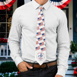 Commemorative USA 250th Anniversary  Neck Tie<br><div class="desc">Celebrate 250 years of American independence with this striking commemorative neck tie honoring the historic milestone of 1776–2026. The top part of the tie is a pattern of USA flags. At the bottom is a beautifully crafted illustration inspired by the iconic Golden Gate Bridge, symbolizing American ingenuity, strength, and connection...</div>