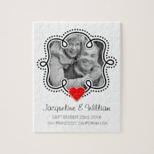 Commemorative Wedding Couple with Photo Jigsaw Puzzle