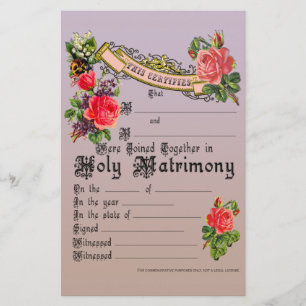 Commemorative Wedding License