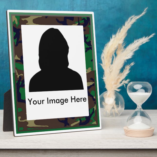 Commemorative Woodland Camo Military Plaque (Side)