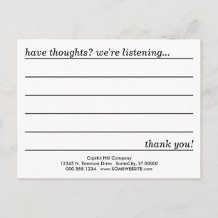 comment card